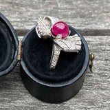 Retro Ruby & Diamond Ring sold by Doyle and Doyle an antique and vintage jewelry boutique