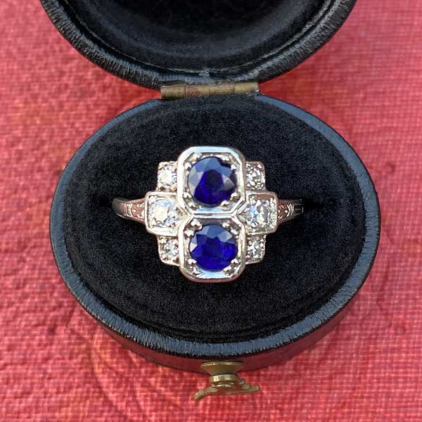 Art Deco Sapphire & Diamond Ring sold by Doyle and Doyle an antique and vintage jewelry boutique