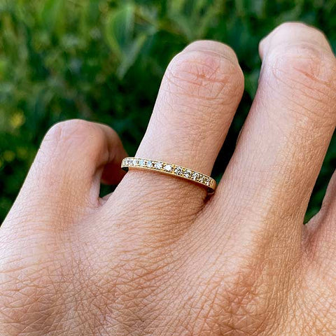 Diamond Wedding Band sold by Doyle and Doyle an antique and vintage jewelry boutique