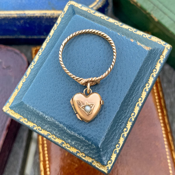 Victorian Heart Locket Ring sold by Doyle and Doyle an antique and vintage jewelry boutique