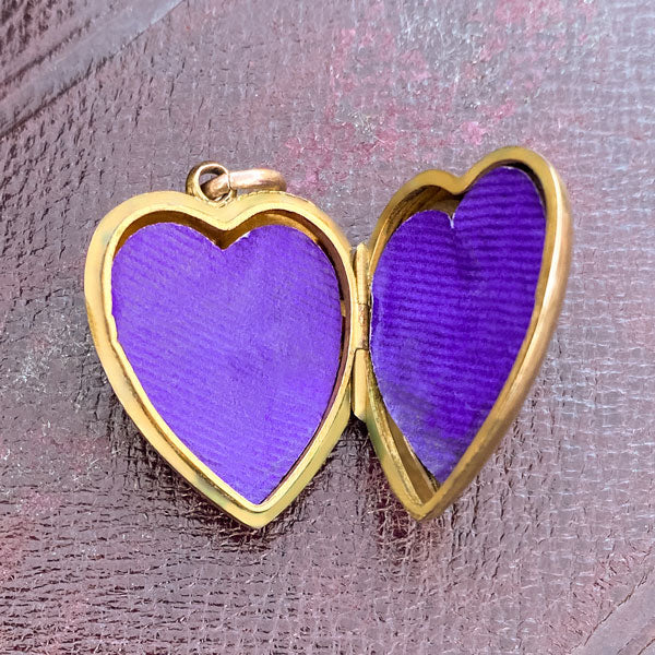 Victorian Sapphire Heart Locket sold by Doyle and Doyle an antique and vintage jewelry boutique