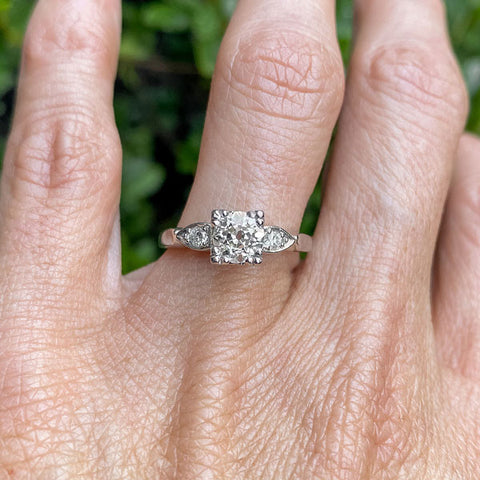 Vintage Engagement Ring, Old Euro 0.85ct. sold by Doyle and Doyle an antique and vintage jewelry boutique