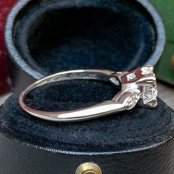Vintage Engagement Ring, RBC 0.75ct. sold by Doyle and Doyle an antique and vintage jewelry boutique
