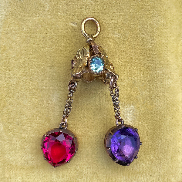 Georgian Gemstone Drop Pendant, sold by Doyle and Doyle an antique and vintage jewelry boutique