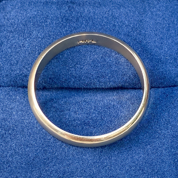 Vintage Half Round Wedding Band sold by Doyle and Doyle an antique and vintage jewelry boutique