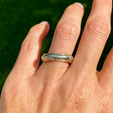 Vintage Two-toned Ridged Wedding Band sold by Doyle and Doyle an antique and vintage jewelry boutique
