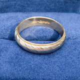 Vintage Two-toned Ridged Wedding Band sold by Doyle and Doyle an antique and vintage jewelry boutique