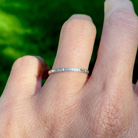 Vintage Patterned Band sold by Doyle and Doyle an antique and vintage jewelry boutique