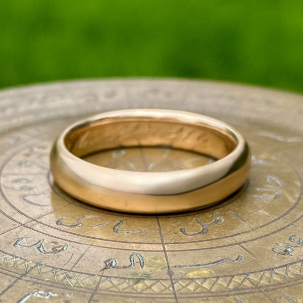 Vintage Comfort Fit Wedding Band sold by Doyle and Doyle an antique and vintage jewelry boutique