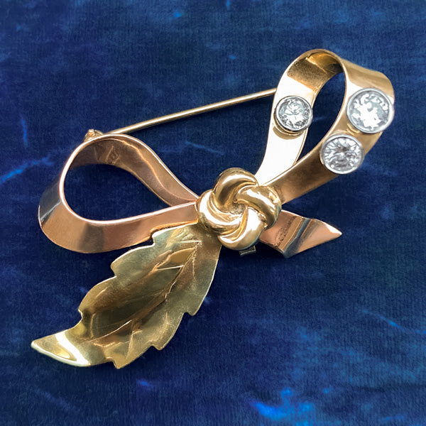 Retro Diamond Brooch sold by Doyle and Doyle an antique and vintage jewelry boutique