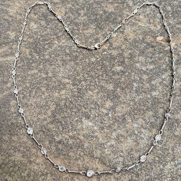 Antique Old Mine Diamond by the Yard Necklace sold by Doyle and Doyle an antique and vintage jewelry boutique