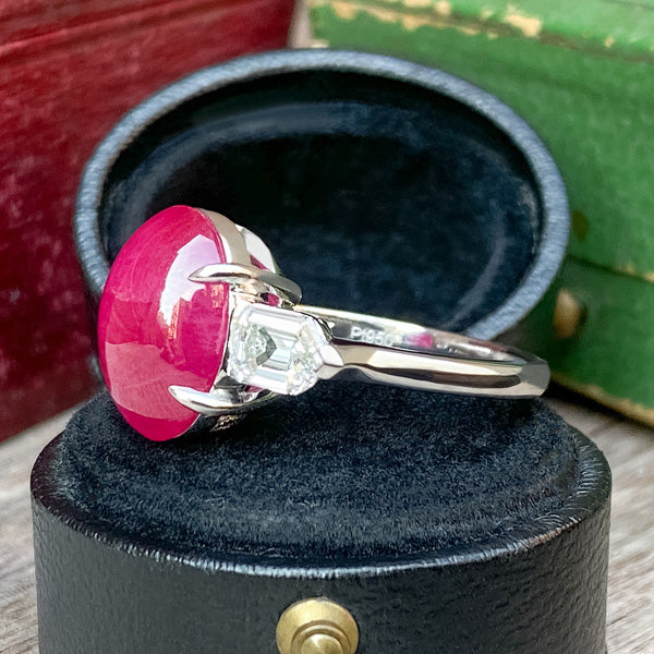 Burmese Ruby & Diamond Ring sold by Doyle and Doyle an antique and vintage jewelry boutique