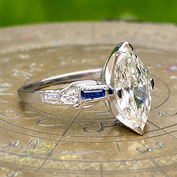 Vintage Engagement Ring, Marquise 0.50ct. sold by Doyle and Doyle an antique and vintage jewelry boutique