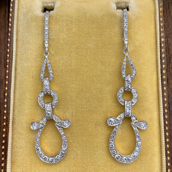 Antique Diamond Earrings sold by Doyle and Doyle an antique and vintage jewelry boutique