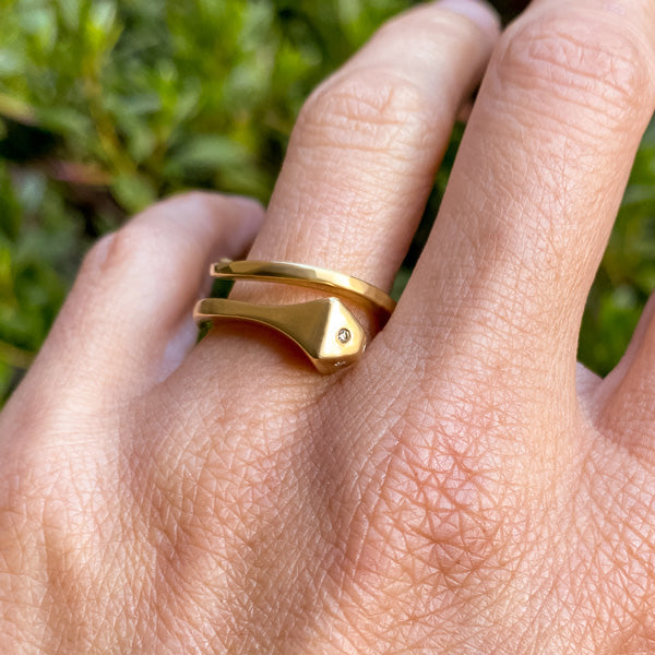 Vintage Diamond Nail Ring sold by Doyle and Doyle an antique and vintage jewelry boutique