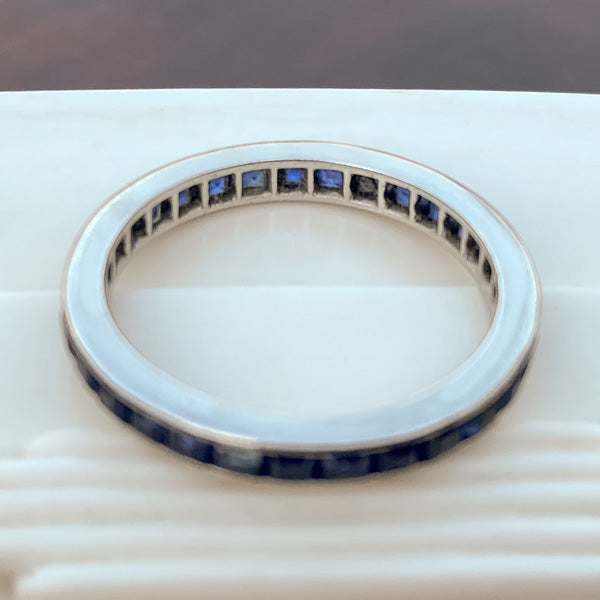 Vintage Sapphire Eternity Band sold by Doyle and Doyle an antique and vintage jewelry boutique