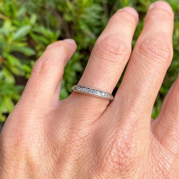 Platinum Bow-Tie Channel Set Diamond Engagement Ring
