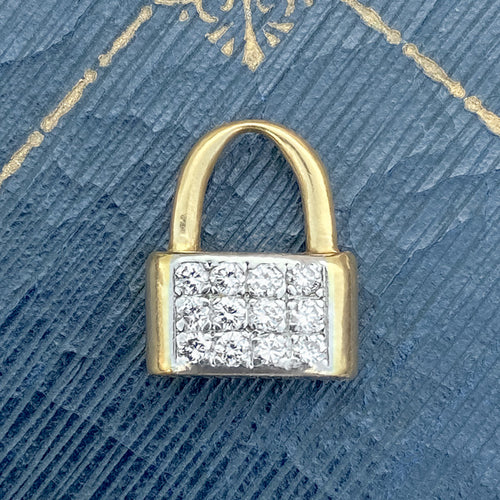 Diamond Padlock sold by Doyle and Doyle an antique and vintage jewelry boutique