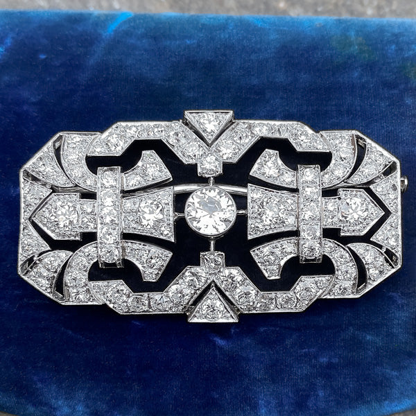 Art Deco Diamond Pin sold by Doyle and Doyle an antique and vintage jewelry boutique