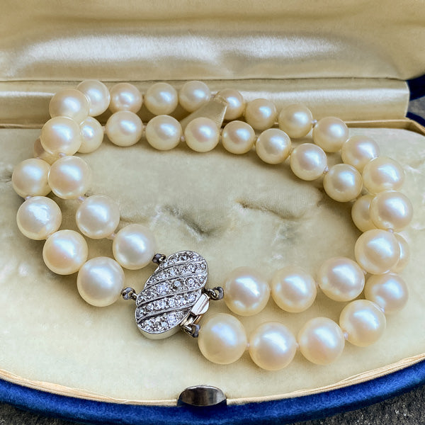 Vintage Double Stand Pearl Bracelet sold by Doyle and Doyle an antique and vintage jewelry boutique