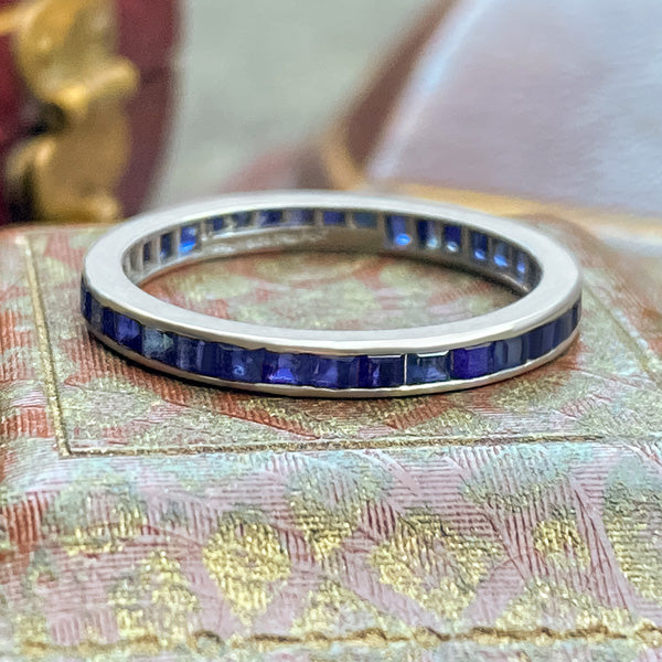 Vintage Sapphire Eternity Band Ring sold by Doyle and Doyle an antique and vintage jewelry boutique