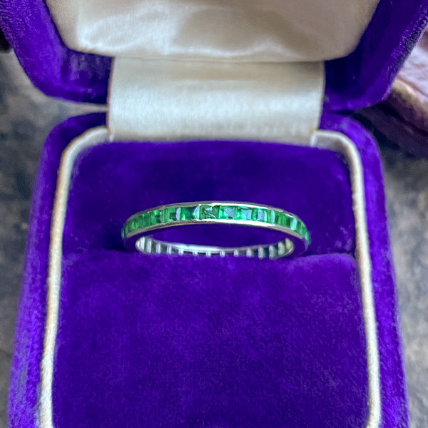Vintage Emerald Eternity Band Ring sold by Doyle and Doyle an antique and vintage jewelry boutique