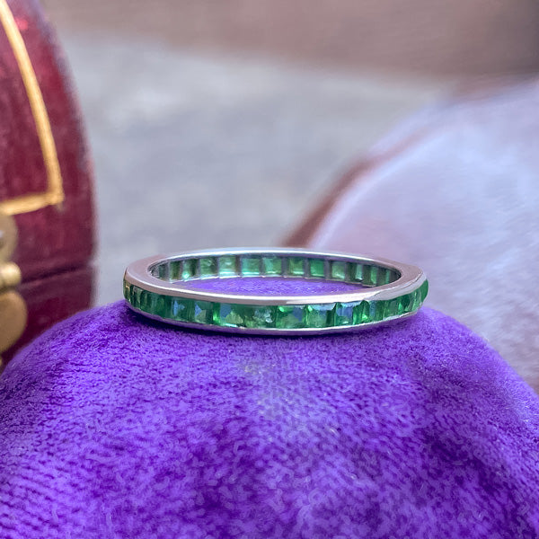Vintage Emerald Eternity Band Ring sold by Doyle and Doyle an antique and vintage jewelry boutique