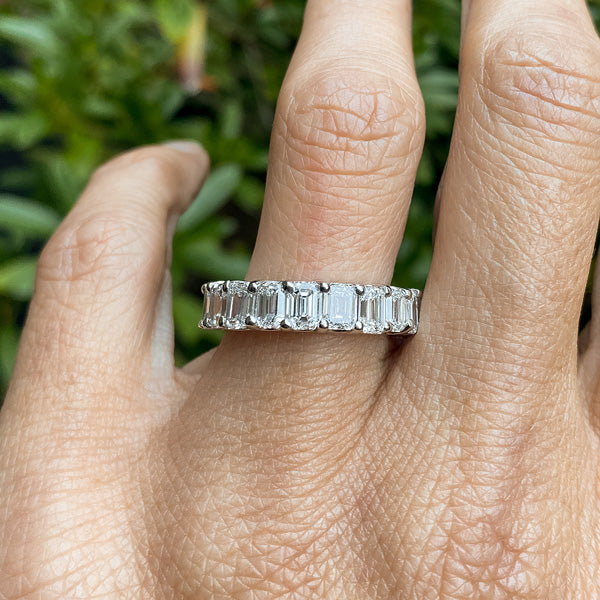 Eternity Band, Emerald Cut 5.96ctw. sold by Doyle and Doyle an antique and vintage jewelry boutique