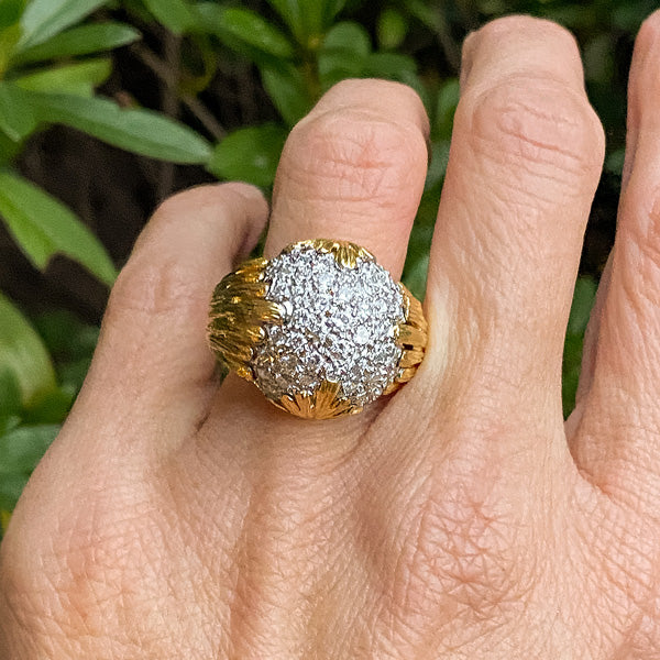 Vintage Pave Diamond Ring sold by Doyle and Doyle an antique and vintage jewelry boutique