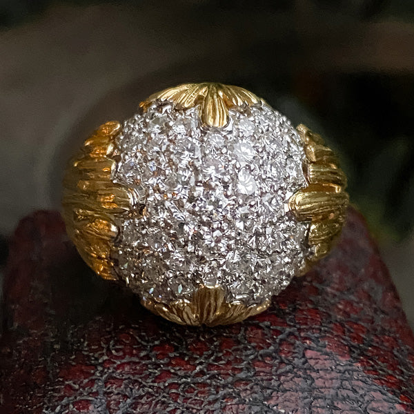 Vintage Pave Diamond Ring sold by Doyle and Doyle an antique and vintage jewelry boutique