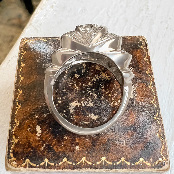 Vintage Bombe Diamond Ring sold by Doyle and Doyle an antique and vintage jewelry boutique