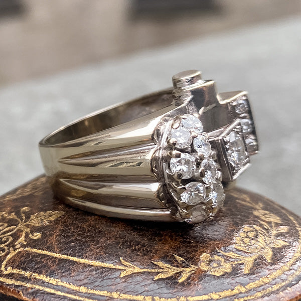 Vintage Retro Moderne Diamond Ring, from Doyle & Doyle antique and vintage jewelry boutique