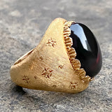 Vintage Cabochon Garnet Ring sold by Doyle and Doyle an antique and vintage jewelry boutique
