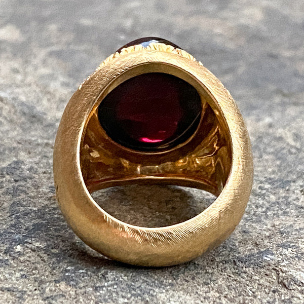 Vintage Cabochon Garnet Ring sold by Doyle and Doyle an antique and vintage jewelry boutique