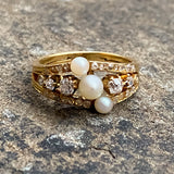 Antique Pearl & Diamond Ring sold by Doyle and Doyle an antique and vintage jewelry boutique