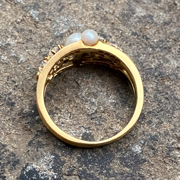 Antique Pearl & Diamond Ring sold by Doyle and Doyle an antique and vintage jewelry boutique