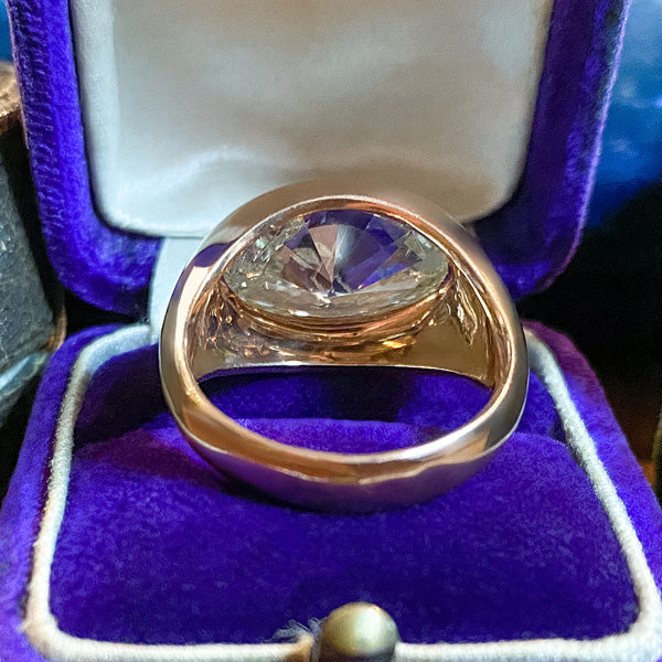Vintage Gypsy Set Oval Ring, 5.41ct. sold by Doyle and Doyle an antique and vintage jewelry boutique