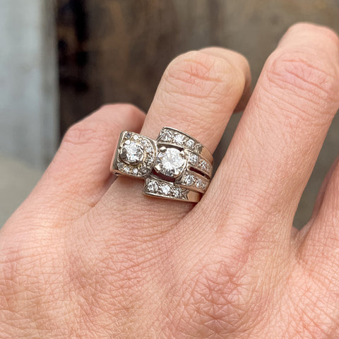 Retro Diamond Ring sold by Doyle and Doyle an antique and vintage jewelry boutique