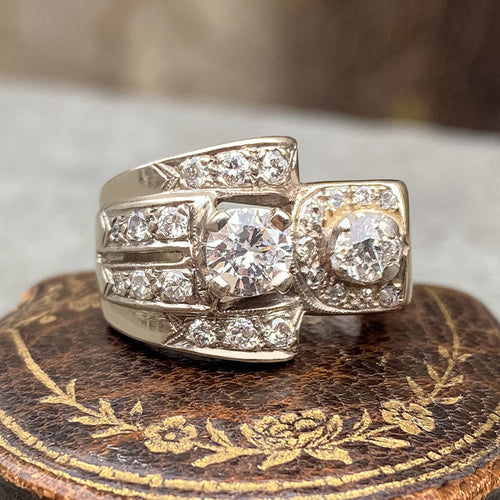 Retro Diamond Ring sold by Doyle and Doyle an antique and vintage jewelry boutique