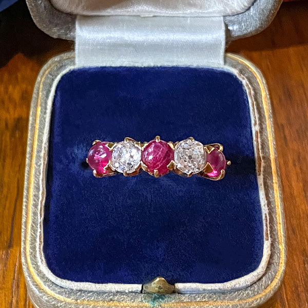 Vintage Ruby & Diamond Band sold by Doyle and Doyle an antique and vintage jewelry boutique