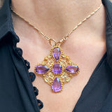 Amethyst Cannetille Pendant sold by Doyle and Doyle an antique and vintage jewelry boutique