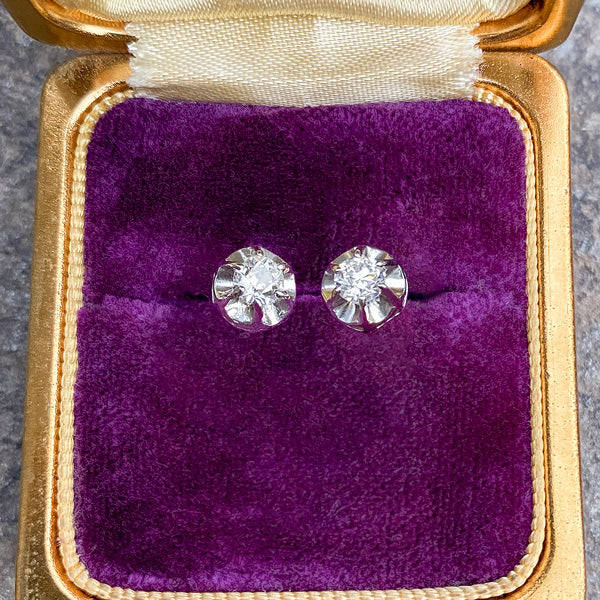 Vintage Diamond Stud Earrings, 0.58ctw. sold by Doyle and Doyle an antique and vintage jewelry boutique