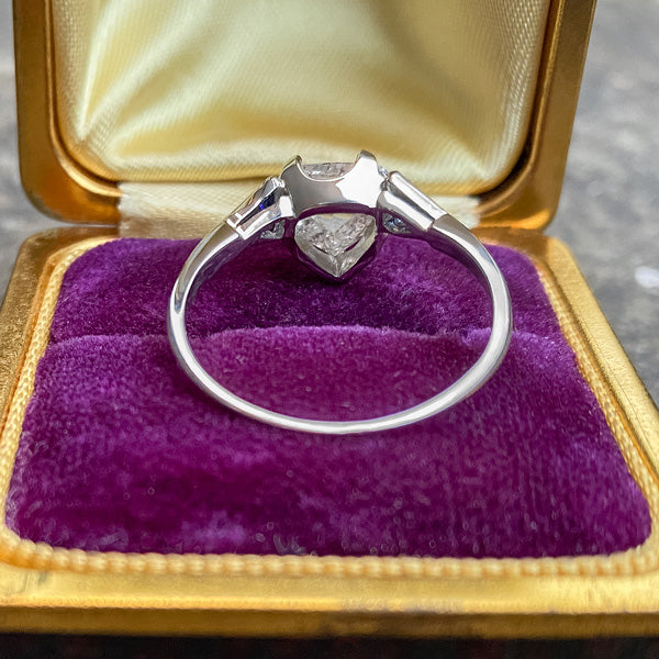 Vintage Heart Diamond Ring, Rose Cut 1.30ct. sold by Doyle and Doyle an antique and vintage jewelry boutique