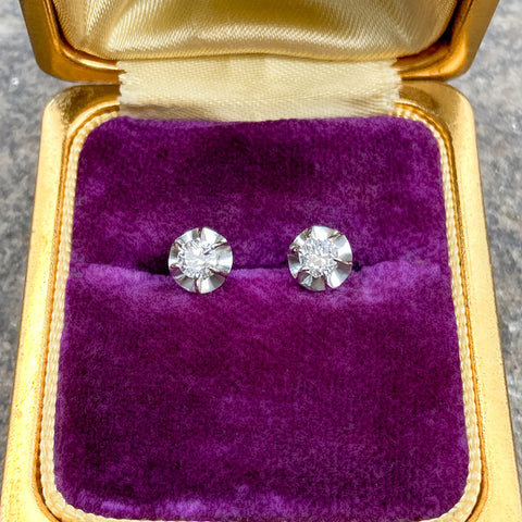 Vintage Diamond Stud Earrings, 0.41ctw. sold by Doyle and Doyle an antique and vintage jewelry boutique
