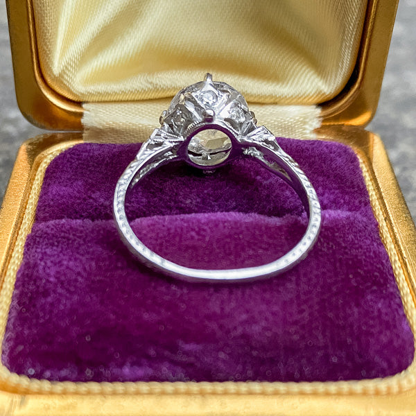 Estate Engagement Ring, Rose cut 2.04ct. sold by Doyle and Doyle an antique and vintage jewelry boutique