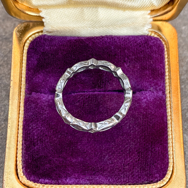 Vintage Marquise Sapphire & Diamond Band sold by Doyle and Doyle an antique and vintage jewelry boutique