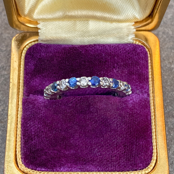Vintage Sapphire & Diamond Band sold by Doyle and Doyle an antique and vintage jewelry boutique