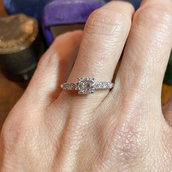 Vintage Engagement Ring, Old Euro 0.55ct. sold by Doyle and Doyle an antique and vintage jewelry boutique