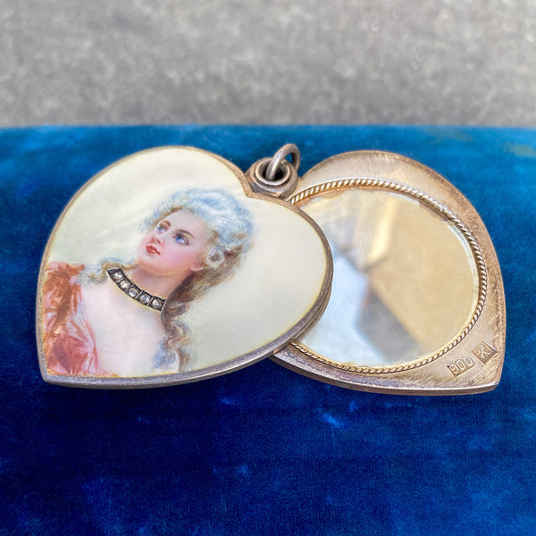Antique Diamond Heart Locket sold by Doyle and Doyle an antique and vintage jewelry boutique