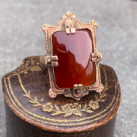 Antique Carnelian Ring sold by Doyle and Doyle an antique and vintage jewelry boutique